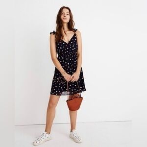Madewell sundress Ruffle-Strap Wrap Dress in Confetti Floral navy